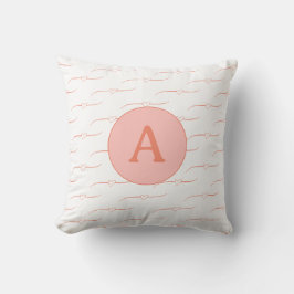 Monogram, Initial Hearts Pink Peach Kissen