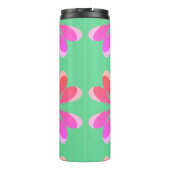 Monogram, initial Hot Pink Lime Green Retro Floral Thermosbecher (Rückseite)