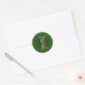 Monogram Initial I Black Daisies Sticker (Umschlag)