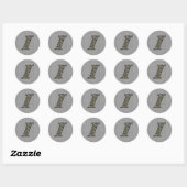 Monogram Initial I Hydrangea Floral Sticker (Blatt)