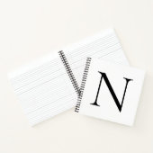 Monogram, initial individualized White Black Notizblock (Innenseite)