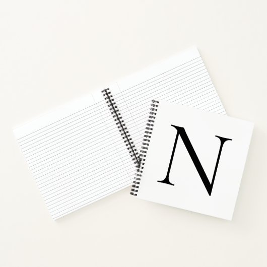 Monogram, initial individualized White Black Notizblock (Innenseite)