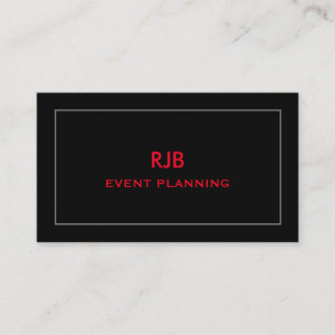 Monogram Initial Individuelle Name Black Gray Simp Visitenkarte