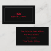 Monogram Initial Individuelle Name Black Gray Simp Visitenkarte (Vorne/Hinten)