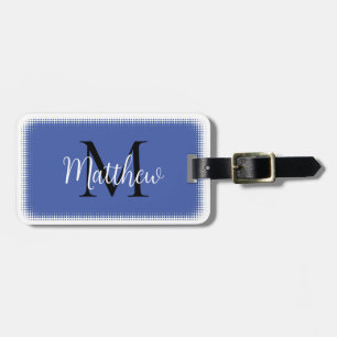 Monogram, Initial Individuelle Name Blue Luggage T Gepäckanhänger