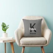 Monogram Initial Individuelle Name Gray Bridesmaid Kissen (Stuhl )