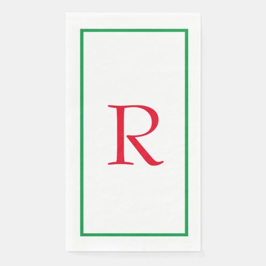 Monogram Initial Individuelle Name Red Green Cool Serviette (Vorderseite)