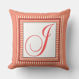 Monogram Initial J Salmon Kissen