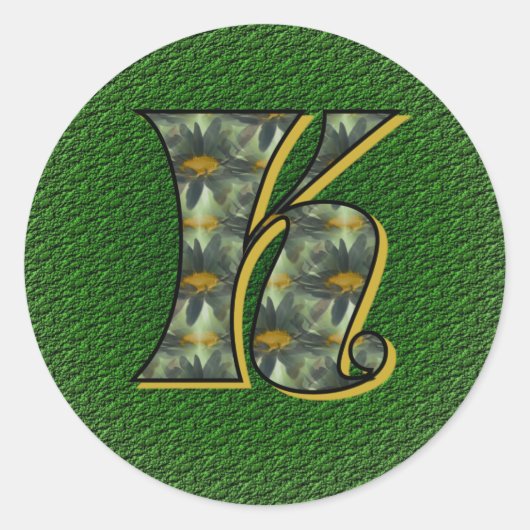 Monogram Initial K Black Daisies Sticker (Vorderseite)