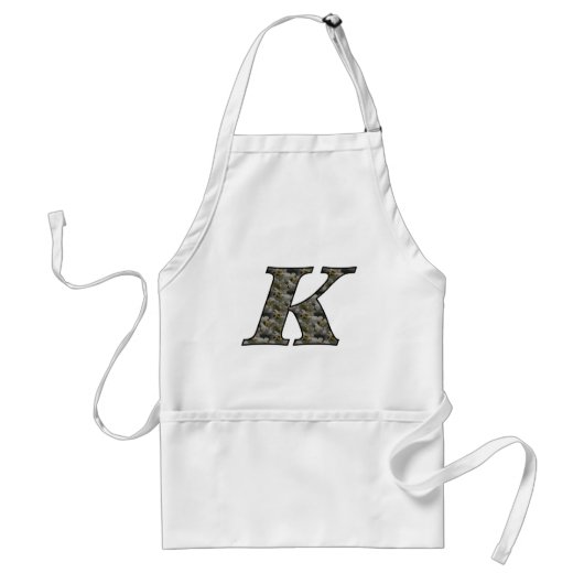 Monogram Initial K Hydrangea Floral Schürze (Vorne)
