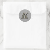 Monogram Initial K Hydrangea Floral Sticker (Tasche)