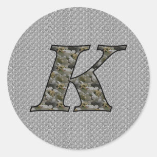 Monogram Initial K Hydrangea Floral Sticker