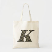 Monogram Initial K Hydrangea Floral Tote Bag Tragetasche (Vorne)