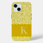 MONOGRAM INITIAL K YELLOW KLEINE BLUME Case-Mate iPhone HÜLLE (Rückseite)