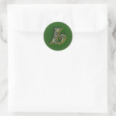 Monogram Initial L Black Daisies Aufkleber (Tasche)