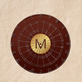Monogram, Initial l Modern Red & Gold Game Room Dartscheibe