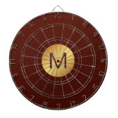 Monogram, Initial l Modern Red & Gold Game Room Dartscheibe (vorne)