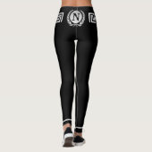 Monogram Initial, Laurels, Griechisch Key Hermes W Leggings (Rückseite)