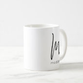 Monogram Initial Letter Name Einfaches Schwarzes S Kaffeetasse (VorderseiteRechts)
