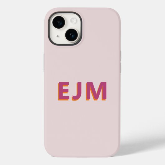 Monogram Initial Letter Simple Blush Pink Modern Case-Mate iPhone Hülle (Rückseite)