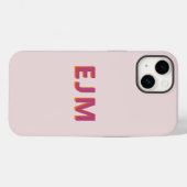 Monogram Initial Letter Simple Blush Pink Modern Case-Mate iPhone Hülle (Rückseite (Horizontal))