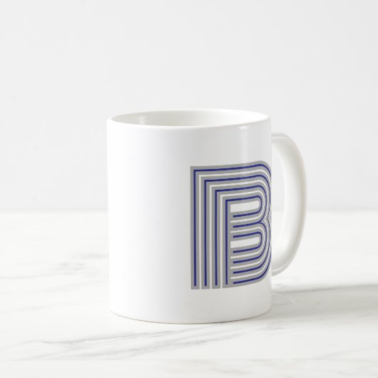 Monogram Initial Letter Simple Minimal Modern Kaffeetasse (VorderseiteRechts)