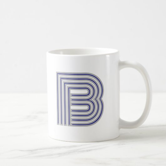 Monogram Initial Letter Simple Minimal Modern Kaffeetasse (Rechts)