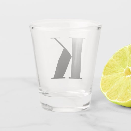 Monogram Initial Letter Wedding Gift Party Favor Schnapsglas (Rückseite)