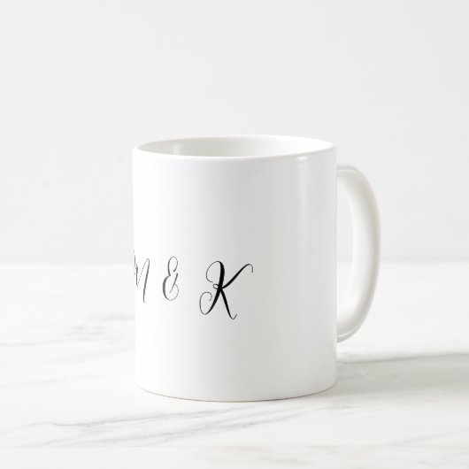 Monogram Initial Letters Wedding Gift Party Favor Kaffeetasse (VorderseiteRechts)