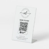Monogram-Initial-Logo mit QR-Code-Prüfung zum Beza Sockelschild (Vorderseite)