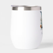 Monogram Initial M Blue Floral Watercolor Gift Ihr (Rechts)