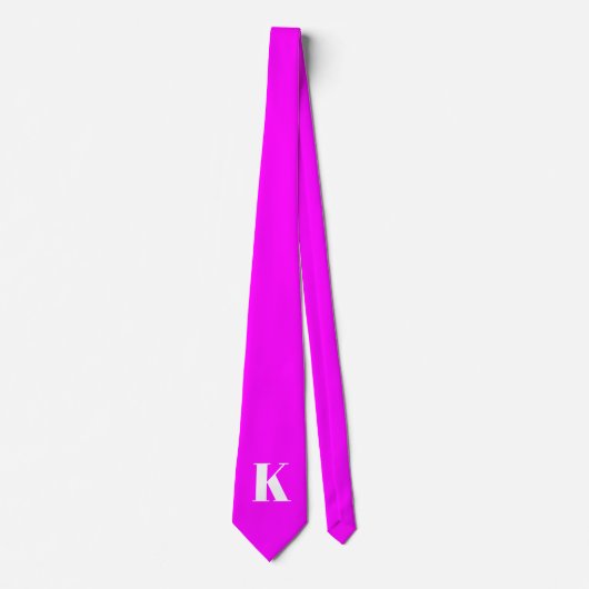 Monogram Initial Magenta Krawatte (Vorderseite)