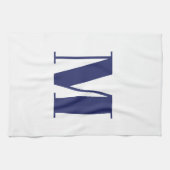 Monogram Initial Marineblau Blau, modern elegant Geschirrtuch (Horizontal)