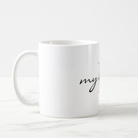 Monogram Initial, meine Welt, Classic Coffee Tasse (Links)
