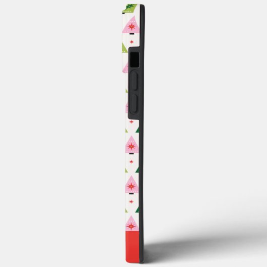 Monogram Initial Merry & Mod Retro Weihnachtsbaum Case-Mate iPhone Hülle (Rückseite / Links)