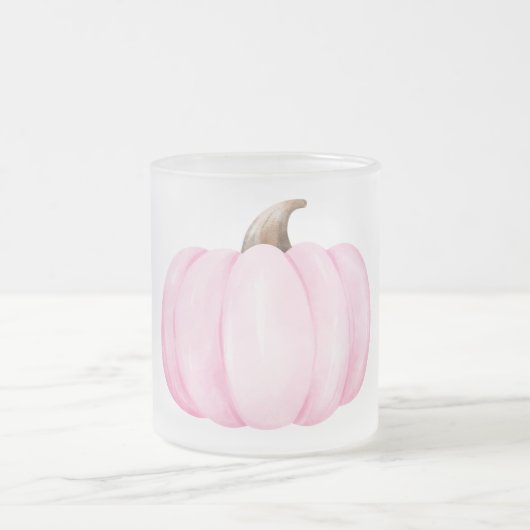 Monogram Initial mit Pink Pumpkin | Mattglastasse (Mittel)