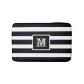 Monogram Initial Modern Classic Black and White Badematte (Vorderseite)
