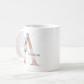 Monogram, Initial Modern Letter A Boho Personalisi Kaffeetasse (Vorderseite Links)