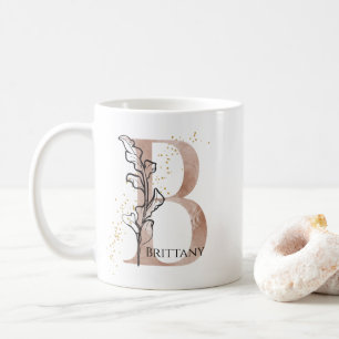 Monogram, Initial Modern Letter B Boho Personalisi Kaffeetasse