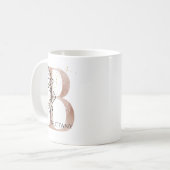 Monogram, Initial Modern Letter B Boho Personalisi Kaffeetasse (Vorderseite Links)
