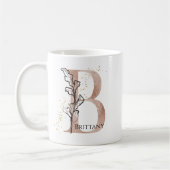 Monogram, Initial Modern Letter B Boho Personalisi Kaffeetasse (Links)