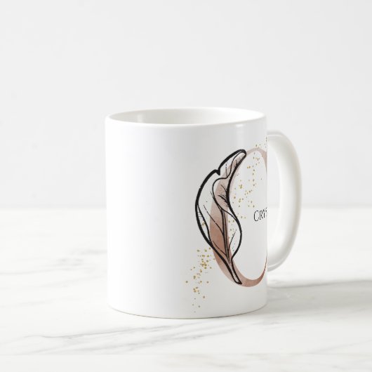 Monogram Initial Modern Letter C Boho Personalisie Kaffeetasse (VorderseiteRechts)