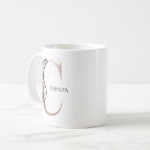 Monogram Initial Modern Letter C Boho Personalisie Kaffeetasse (Vorderseite Links)