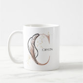 Monogram Initial Modern Letter C Boho Personalisie Kaffeetasse (Links)