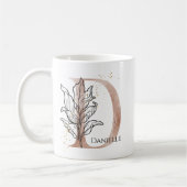 Monogram, Initial Modern Letter D Boho Personalisi Kaffeetasse (Links)