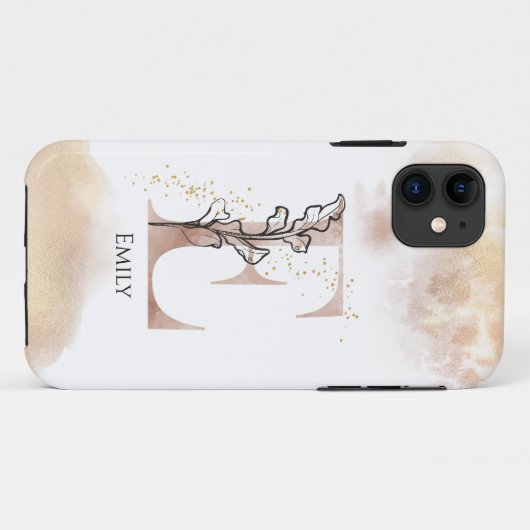 Monogram, Initial Modern Letter E Boho Personalisi Case-Mate iPhone Hülle (Rückseite (Horizontal))