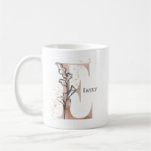 Monogram, Initial Modern Letter E Boho Personalisi Kaffeetasse (Links)