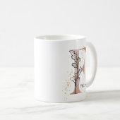 Monogram, Initial Modern Letter F Boho Personalisi Kaffeetasse (VorderseiteRechts)
