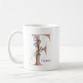 Monogram, Initial Modern Letter F Boho Personalisi Kaffeetasse (Links)
