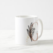 Monogram Initial Modern Letter G Boho Personalisie Kaffeetasse (VorderseiteRechts)
